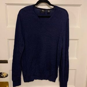 Calvin Klein Navy V Neck Sweater 100% Merino Wool